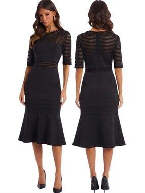 FINDERS KEEPERS Deception Crew Neck Short Sleeve Midi Dress - Size Small